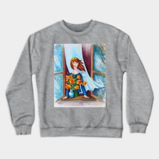 Morning Breeze Watercolor Painting Crewneck Sweatshirt